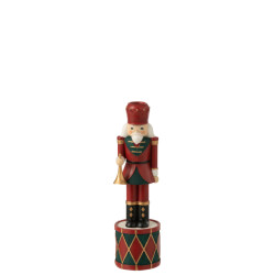 J-Line kaarshouder notenkraker resine rood/groen small 7.5x7.5x25.5cm