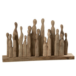 J-Line grote groep figuren hout 61.5x10.5x36cm