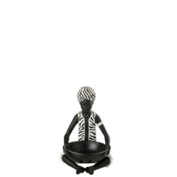 J-Line jongen zittend etnisch poly mix 20x17x26cm