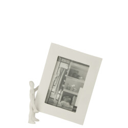 J-Line figuur met fotokader aluminium large 23x5.5x27cm