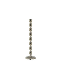 J-Line kandelaar bollen glanzend aluminium zilver large 10.5x10.5x40cm