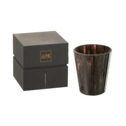 J-Line geurkaars noa woody aurora large-60h 15.5x15.5x18.5cm