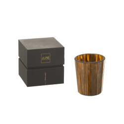 J-Line geurkaars noa zesty sunburst oker medium-55h 12.5x12.5x15.5cm