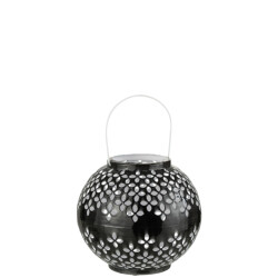 J-Line lantaarn bol geperforeerd ijzer 20x20x19cm