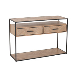 J-Line console zigzag 2 lades hout/metaal naturel/ 120x40x80cm