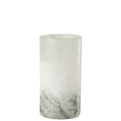 J-Line vaas scavo cilinder glas grijs medium 15x15x28cm