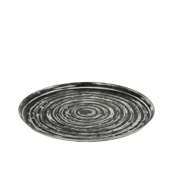 J-Line plateau rond klassiek ijzer /wit 51x51x3cm