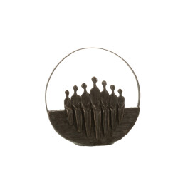 J-Line figuren 7delig cirkel poly donker 30x8x30cm