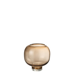 J-Line vaas op voet rond glas licht large 20.5x20.5x20cm