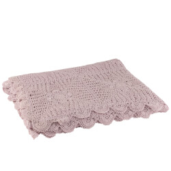 J-Line tafelkleed mia kant katoen violet 200x135x0.5cm