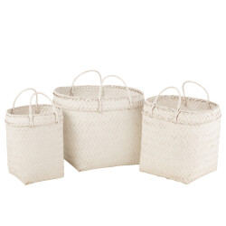 J-Line set van 3 manden vierkant rotan 48x48x54cm