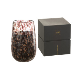 J-Line geurkaars mia zwart/mix glas large 20x20x32.5cm