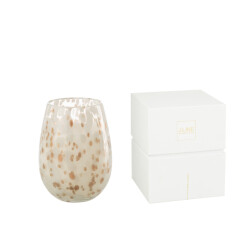 J-Line geurkaars mia wit/mix glas medium 15x15x22.5cm