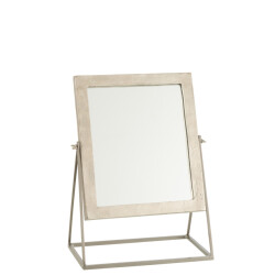 J-Line spiegel vierkant op voet metaal zilver 34x20x47cm