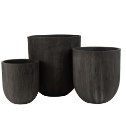J-Line set van 3 vazen rond keramiek hoog 55x55x61.5cm