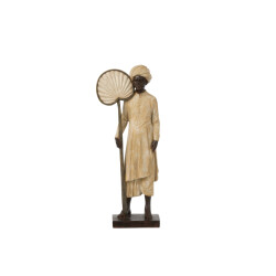 J-Line indiase figuur staand poly beige/ 16x10x40cm