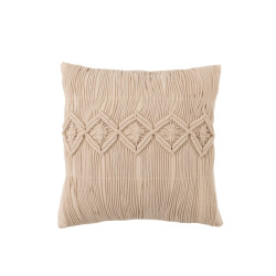 J-Line kussen cosy katoen large 46x46x12cm