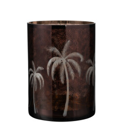 J-Line windlicht palmboom glas xlarge 17.5x17.5x24cm