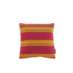 J-Line kussen vierkant anna groot groeven jute mix kleur 44.5x44x13cm