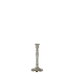 J-Line kandelaar diamant aluminium zilver small 10x10x22cm