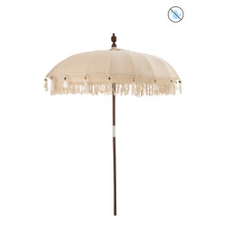 J-Line parasol kwastjes/schelpen hout donker bruin large 188x188x250cm