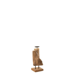 J-Line kaarshouder stam teak hout small 15x15x35cm
