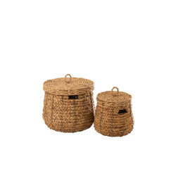 J-Line set van 2 manden maurice waterhyacint 50x50x43cm
