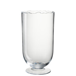 J-Line windlicht op voet onregelmatige rand glas medium -