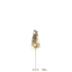 J-Line boom deco led/batterij takken white wash small 13x13x58cm