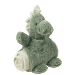 J-Line dinosaurus+dekentje pluche 26x12x32cm