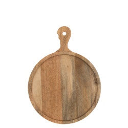 J-Line snijplank rond handvat mango hout 40x30x1cm