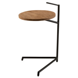 J-Line bijzettafel bistro rond mango hout/ijzer naturel/ 39x42x64cm