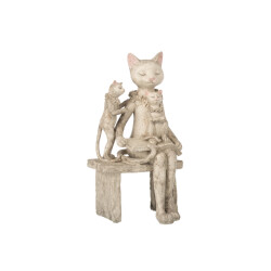 J-Line kat op bank poly grijs 18x18x35cm
