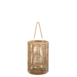 J-Line lantaarn rond lang rotan licht 12.5x34x50cm