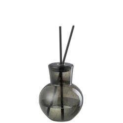 J-Line geurolie vaas deksel olive&frank incense glas 15x15x19cm