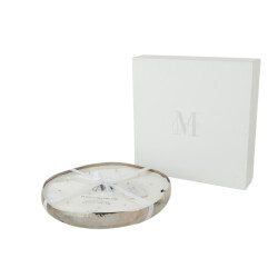 J-Line geurkaars m-chic metaal zilver x-large 36x36x5cm