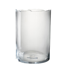 J-Line windlicht onregelmatige rand glas lang 27x27x39cm