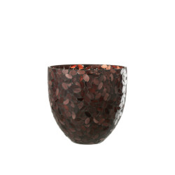 J-Line windlicht mozaiek glas bordeaux large 20x20x20cm