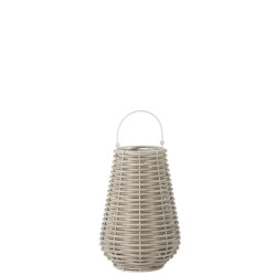 J-Line lantaarn gewoven led plastic wit small 33x33x47cm