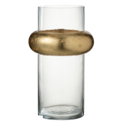 J-Line vaas cylinder ring hoog glas large 20x20x35.5cm