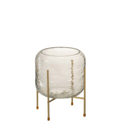 J-Line vaas rond op voet glas small 19x19x22.5cm