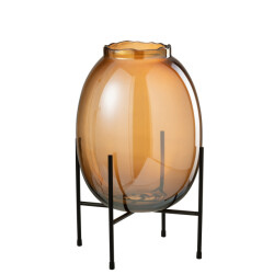 J-Line vaas op voet glas large 25.5x25.5x39cm