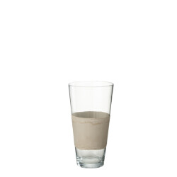 J-Line vaas delph glas transparant/ small 19x19x35cm