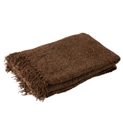 J-Line plaid gewoven+franjes viscose 180x130x1cm