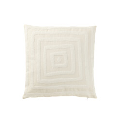 J-Line kussen motief vierkanten polyester 45x45x13cm
