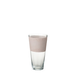 J-Line vaas delph glas transparant/licht small 19x19x35cm