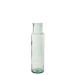 J-Line vaas cilinder gerecycleerd glas large 14.5x14.5x55cm