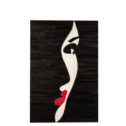 J-Line kader vrouw leder /wit/rood 80x1.3x120cm