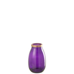 J-Line vaas goud boord glas small 18x18x28cm