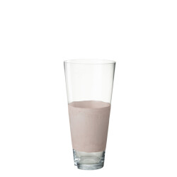 J-Line vaas delph glas transparant/licht medium 22x22x45cm